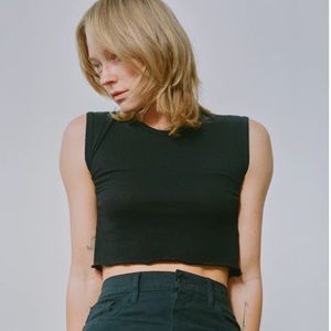 Black Silk Crop Top